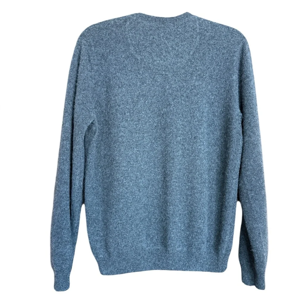 Saks Fifth Avenue Black Label 100% Cashmere V Neck Sweater Gray M